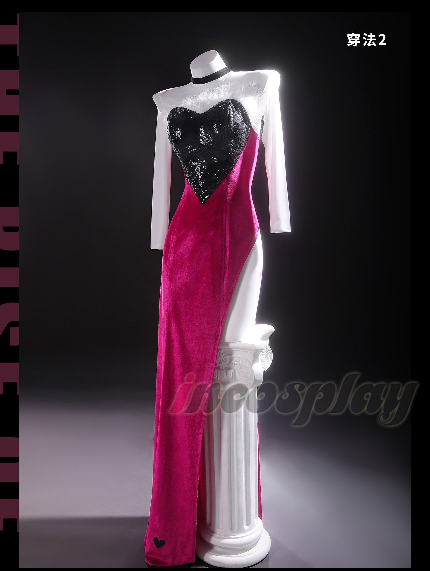 Shusheng-R Anime Hazbin Hotel Angel Dust Sequin Velvet Dress Cosplay Costume XS-XXXL