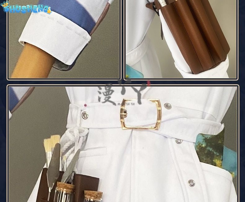 Identity V Andrew Kreiss Grave Keeper Purple Skin Mural Restorer Cosplay Costume Uniform Halloween Carnival Party Role Clothing