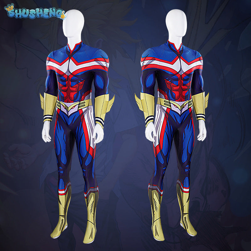 Halloween My Hero Academia All Might Cosplay Costume Superhero Bodysuit Adults Kids Zentai Second Skin Suit