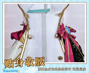 Genshin Impact Escoffier Cosplay Costume Uniform Jacquard Fabric Anime Chinese Wig Halloween Costumes for Women Game