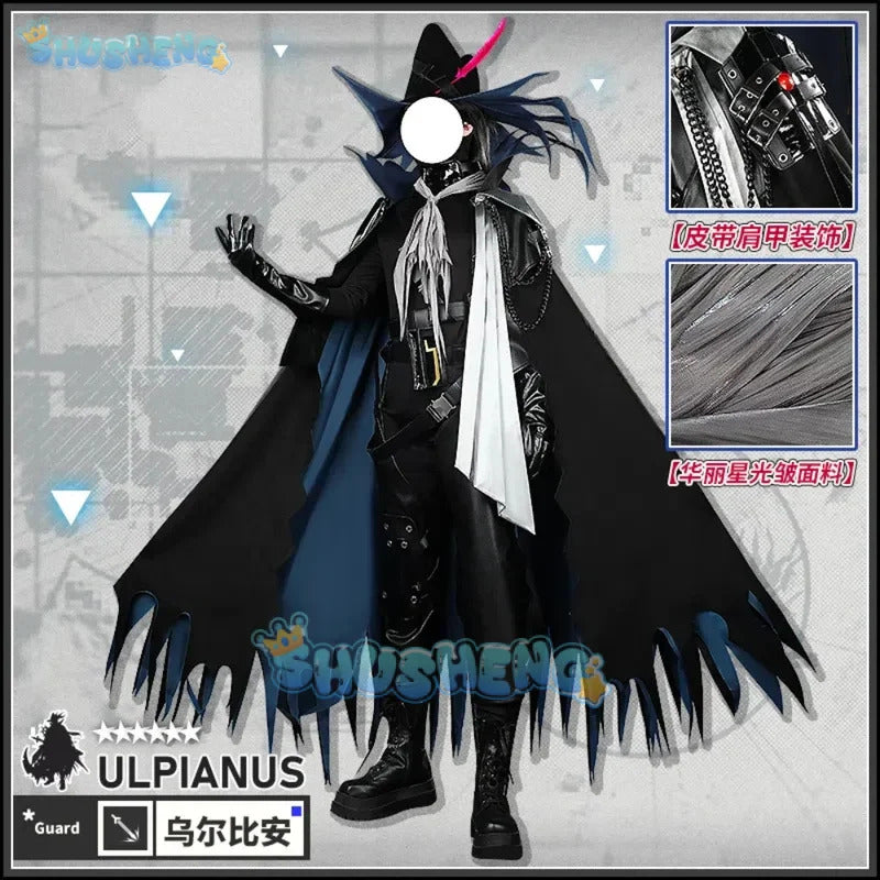 Shusheng Arknights Ulpianus Cape Hat Cosplay Costume Cos Game Anime Party Uniform Hallowen Play Role Clothes Clothing