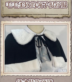 Anime Yosuga No Sora Kasugano Sora Cosplay Costume Winter Fur Collar Shawl Skirt Lolita Woman Cute Christmas Party Suit