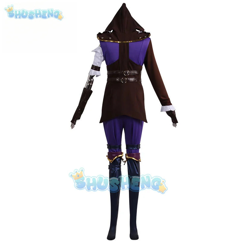LOL Arcane Caitlyn Cosplay Costume Fantasia Disguise for Women Clothes Jacket Wig Roleplay Outfits Halloween Carnival Suit