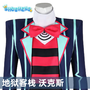 Hazbin Costume Cosplay Hotel Vox Cosplay Uniform Suit Outfit Men Halloween Carnival Christmas Blue Red Suit Role Playing Cosplay