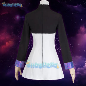 Shusheng-R Arknights Eblana Dublinn Cosplay Costume Necrass Uniform Jacket Headwear Earrings Halloween Party for Women Girls Props