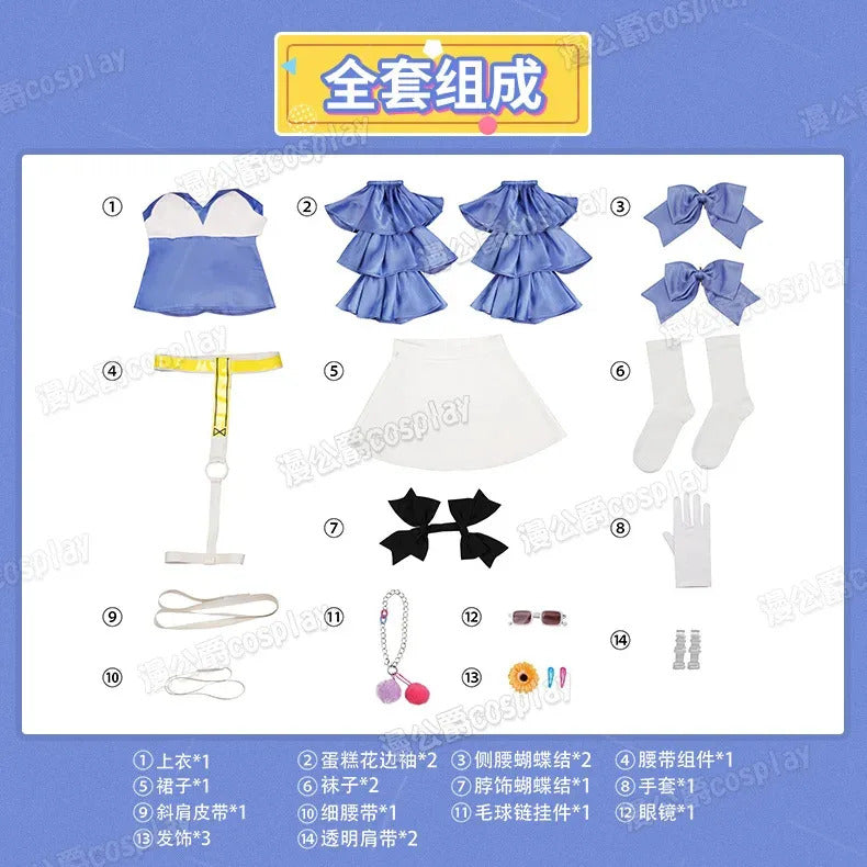 Dragon King The Gate to Cassell Jörmungandr Cosplay Xia Mi Costume Halloween party sweet dress props wig accessories Woman set