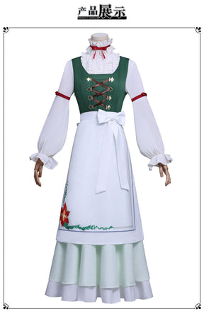 New Frieren Beyond Journey's End Stark Collaboration Cosplay Costume Wigs Dress Apron Full Set Halloween Anime Daily Outfit
