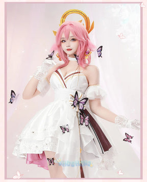 Genshin Impact Yae Miko Dress Flower Marriage Cosplay Costume Cos Game Anime Party Uniform Hallowen Play Role Clothes Clothing