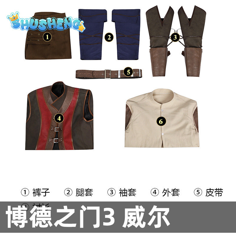 Baldur's Gate Gate Wyll Cosplay Costume Deluex Coat Shirt Pants Outfits BG3 Wyll Fancy Dress Suit Fantasia Role Play Uniform