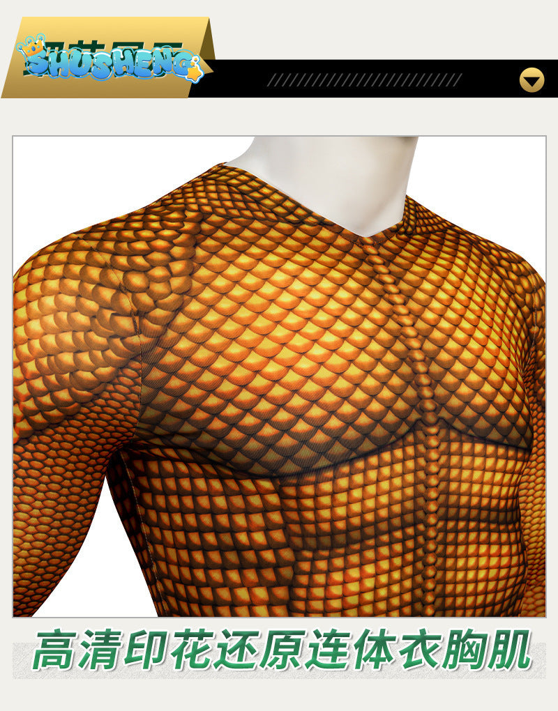 Aquaman Cosplay Costumes Man Boys Male Arthur Zentai Bodysuit Suit Adults Kids Superhero Halloween Jumpsuit