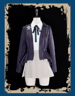 HUNDRED LINE -Last Defense Academy- Kirifuji Nozomi Cosplay Costume Halloween JK Uniform Coat Skirt Shirt Tie Campus Woman Set