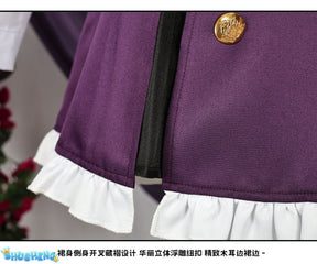 Game Diabolik Lovers Komori Yui Cosplay Costume Wig Fashion Purple Suit Uniform Dress Set for Women Halloween Party Role Play