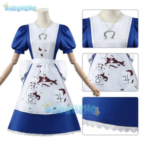 Anime Alice Princess Dress Maid Apron Dress Game Madness Returns Alice Cosplay Costume For Women Girls Halloween Party