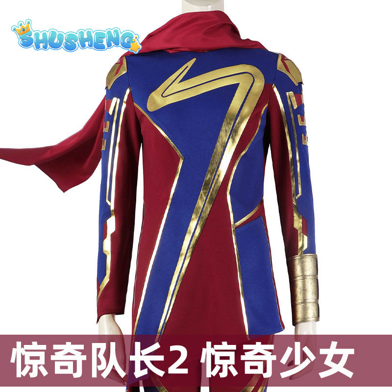 Ms Marvel Cosplay Costume Movie Superhero Captain Marvel Cosplay Costume Bodysuit Jumpsuit Halloween Costume for Women Girls