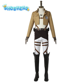 Game Eren Jaeger Cosplay Attack on Titan Complete cloak coat pants Halloween party costume full set