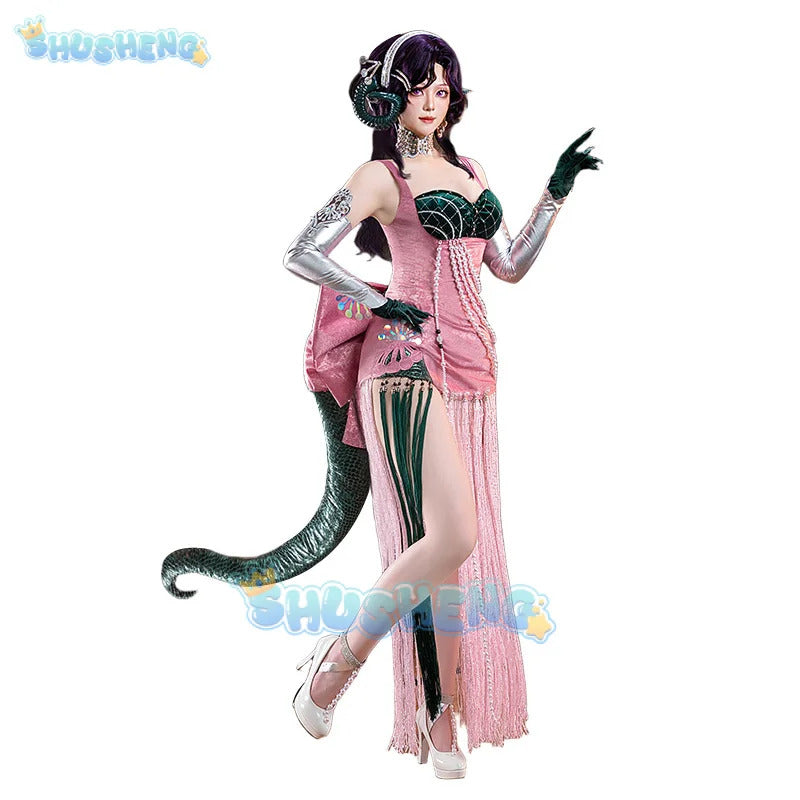 Shusheng Reverse:1999 37 Anjo Nala Cosplay Costume Anime Ms. Kimberly Nala Hari Sexy Pink Dress Female Halloween Costumes