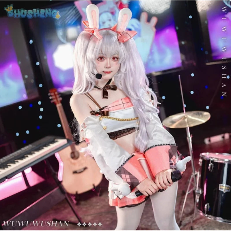 Game Azur Lane USS Laffey Cosplay Costume Halloween Carnival New Pink Song Dress Accessories Props Wig Uniform Women's Sweet Set