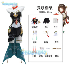 Game honkai: Star rail lingsha cosplay anime women fashion costume role play clothing Halloween carnival outfit full set