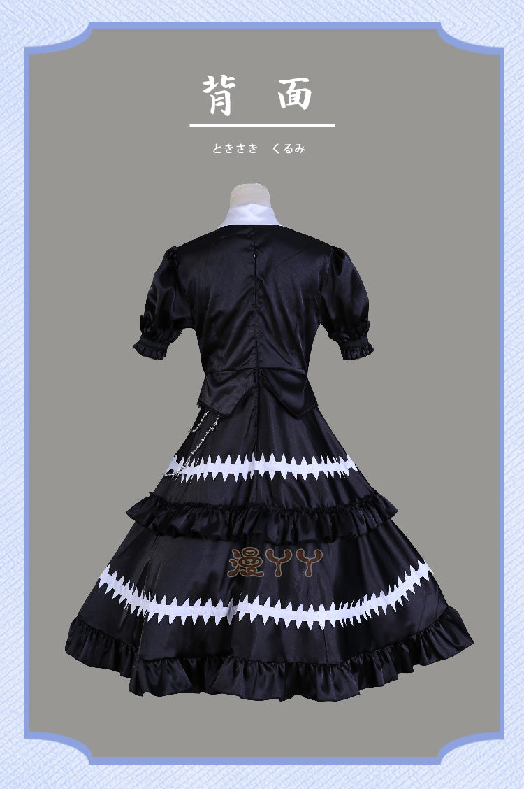 Kurumi Tokisaki Cosplay Costume Anime Date A Live Worst Spirit Dress Maid Uniform Headband Eye Patch Gloves Halloween