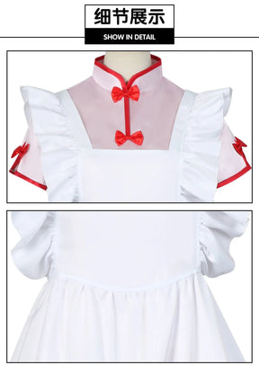 Anime Ranma 1/2 Shampoo Cosplay Costume Wig Dress Maid Uniform Cheongsam Headwear Ranma Saotome Halloween Party Women Girls Prop