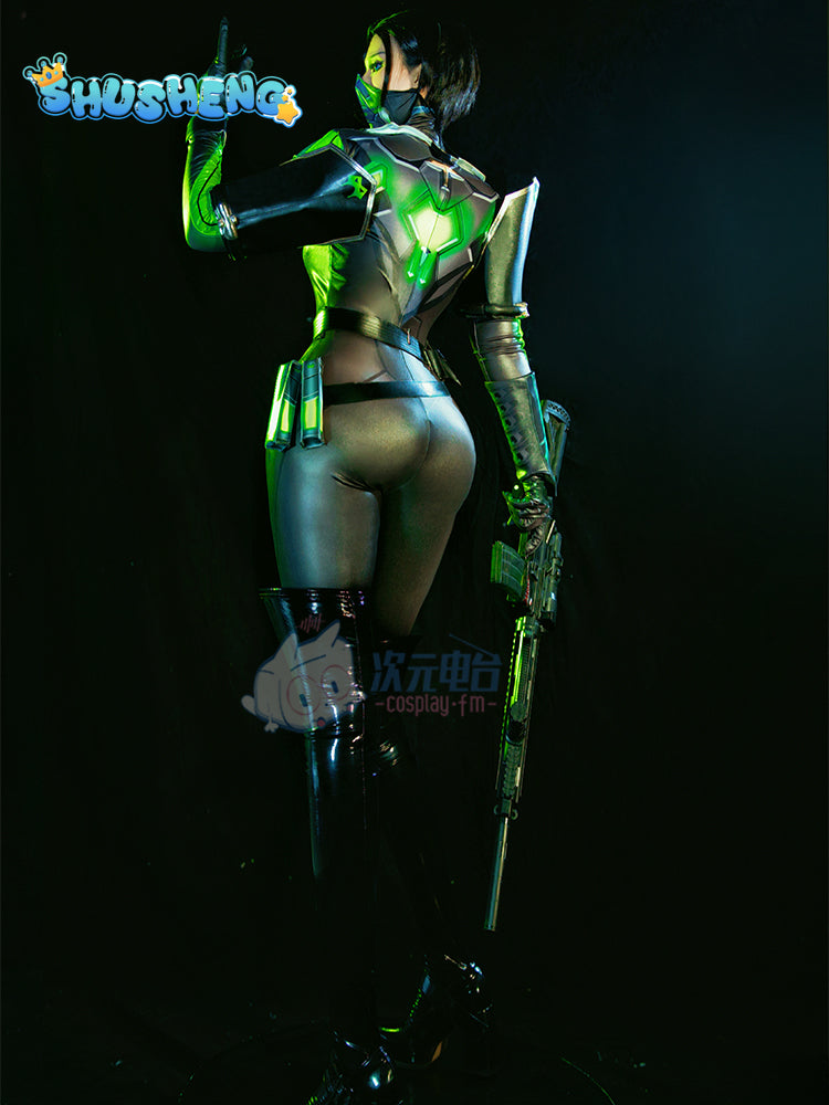 Viper Cosplay Costume Game Valorant Viper Cosplay Costume Green Women Combat Uniform Halloween Party Outfit