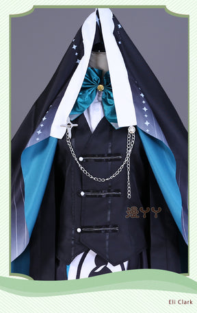 Eli Clark Cosplay Seer Game Identity Ⅴ costume Halloween Party Fashion Cloak Eyemask Tie Accessories Uniform Woman Man Set