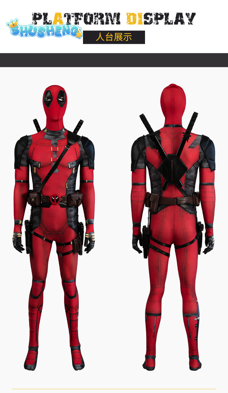 New Deadpooling 3 Cosplay Cosutme Wade Winston Wilson Jumpsuit Belt Cosplay Costume Movie Anti-hero Suit Halloween