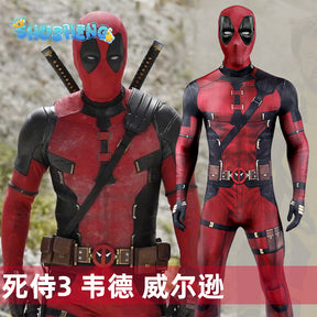 Superhero Men Movie Deadpool Wolverine Cosplay Costumes Hallloween Jumpsuit Performance Party Zentai Bodysuits