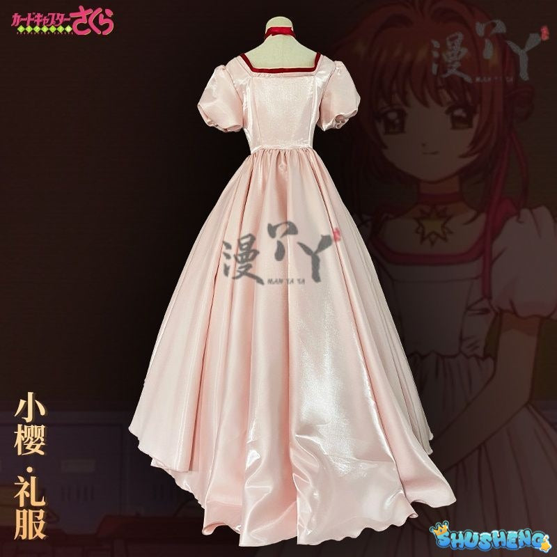 Anime Cardcaptor Sakura Card Captor Kinomoto Sakura Cosplay Costume Pink Princess Dress Woman Sexy Cute Birthday Party Suit