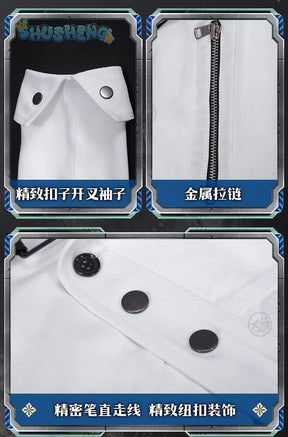 Game Arknights logos cosplay aefanyl costume fashionable handsome cloak ring gloves props set Halloween party Woman Man uniform