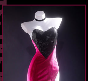 Shusheng-R Anime Hazbin Hotel Angel Dust Sequin Velvet Dress Cosplay Costume XS-XXXL