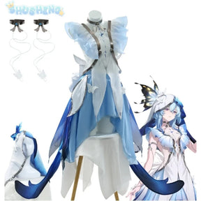 Shusheng Wuthering Waves The Shorekeeper Cosplay Costume Dress Uniform Veil Black Shores Halloween Party for Women Girls Props