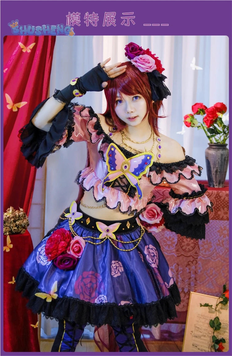 Aikatsu! Series Shibuki ran Rose set cosplay costume cos game anime party uniform Hallowen play role clothes clothing
