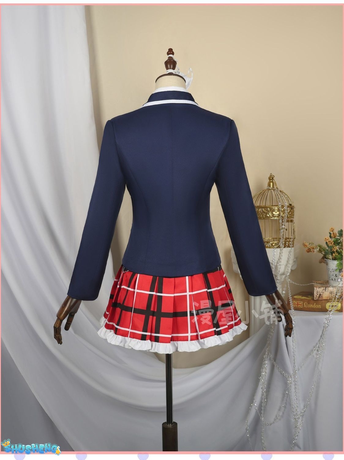 Anime Love Chunibyo Other Delusions Takanashi Rikka Dekomori Sanae Cosplay Costume Wig Adult Woman Skirts Uniform Suit Halloween