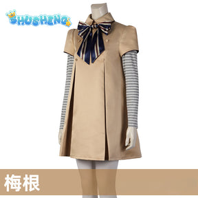 M3GAN Cosplay Costume Wig Megan Doll Dress and Coat For Kids Girls Long Sleeve Dresses Halloween Carnival Outfit Children Women