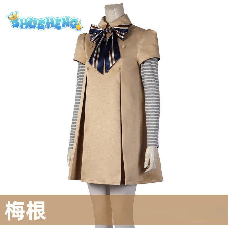 M3GAN Cosplay Costume Wig Megan Doll Dress and Coat For Kids Girls Long Sleeve Dresses Halloween Carnival Outfit Children Women