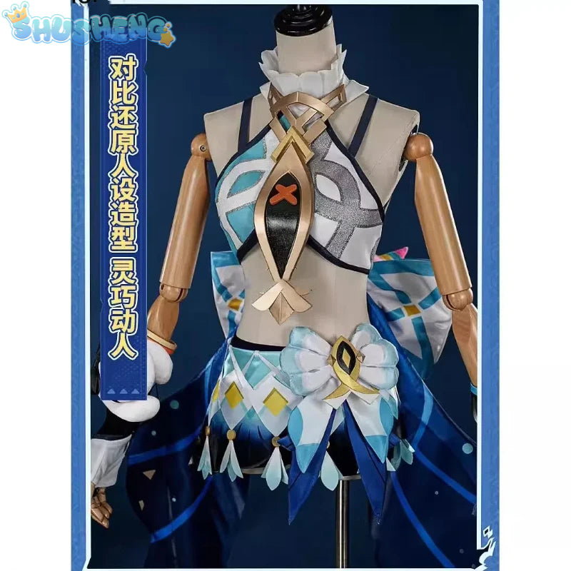 Genshin Impact Mualani Game Suit Cute And Lovely Uniform Cosplay Costume Halloween Party Role Play Outfit Women