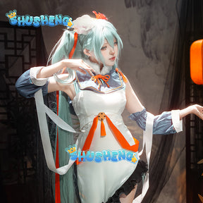 Miku Cosplay Costume Anime COS Outfits Women Music Girls Dress Female Virtual Singer Kawaii Carnival Party Wig Full Set