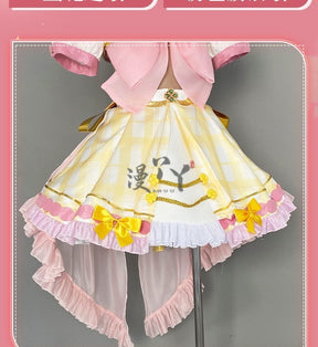 Virtual YouTuber Ace Taffy Cosplay Costume Dress Hat Bow Gloves Hairpin Shirt For Game Party Custom Made