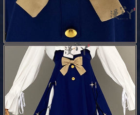 Arknights Amiya Cosplay Costume Set Dress  Ear Headband White Navy Games Anime Costumized Outfit for Women