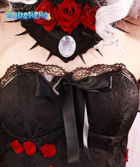 Identity V Ada Mesmer Psychologist Cosplay Night Skin Black Gothic Rose Women Lolita Dress Anime Cospaly Party Suit