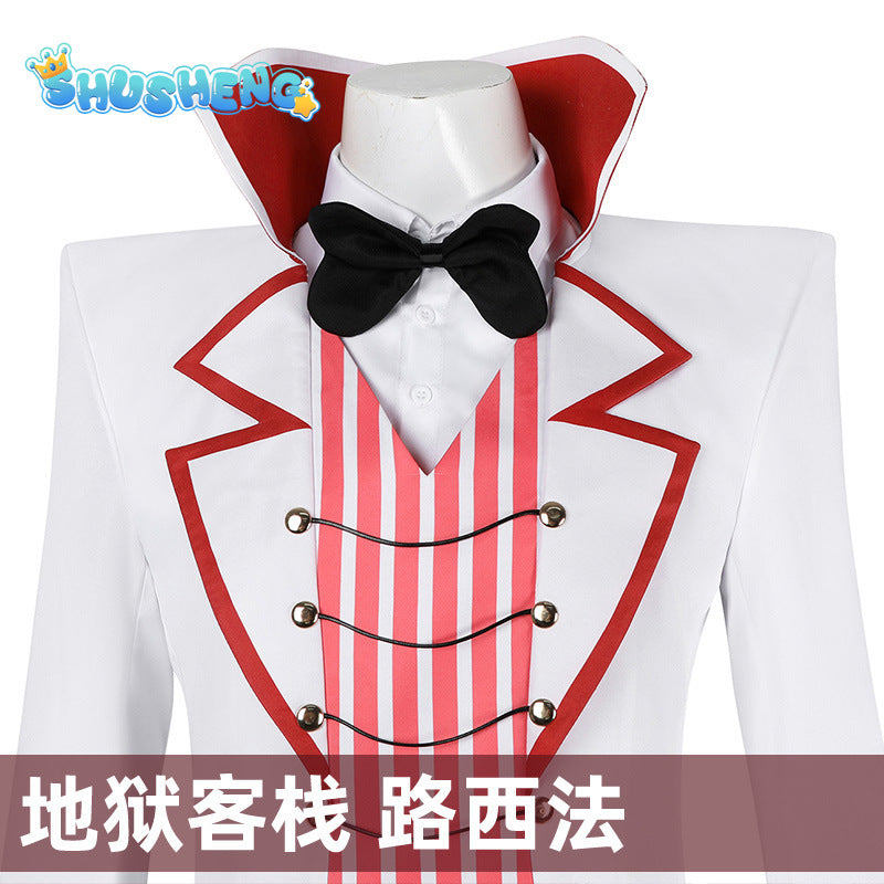 Anime Hazbin Cosplay Hotel Alastor Cosplay Costume Red Uniform Radio Demon Role Play Halloween Carnival Party Outfit