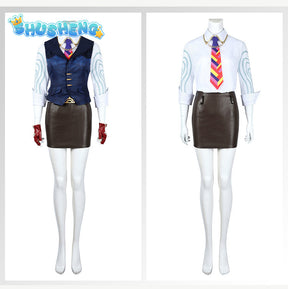 Woman Valorant Chamber Cosplay Costume Female Vest Shirt Skirt Outfit with Accessories Full Set and Individual Items Are Sold