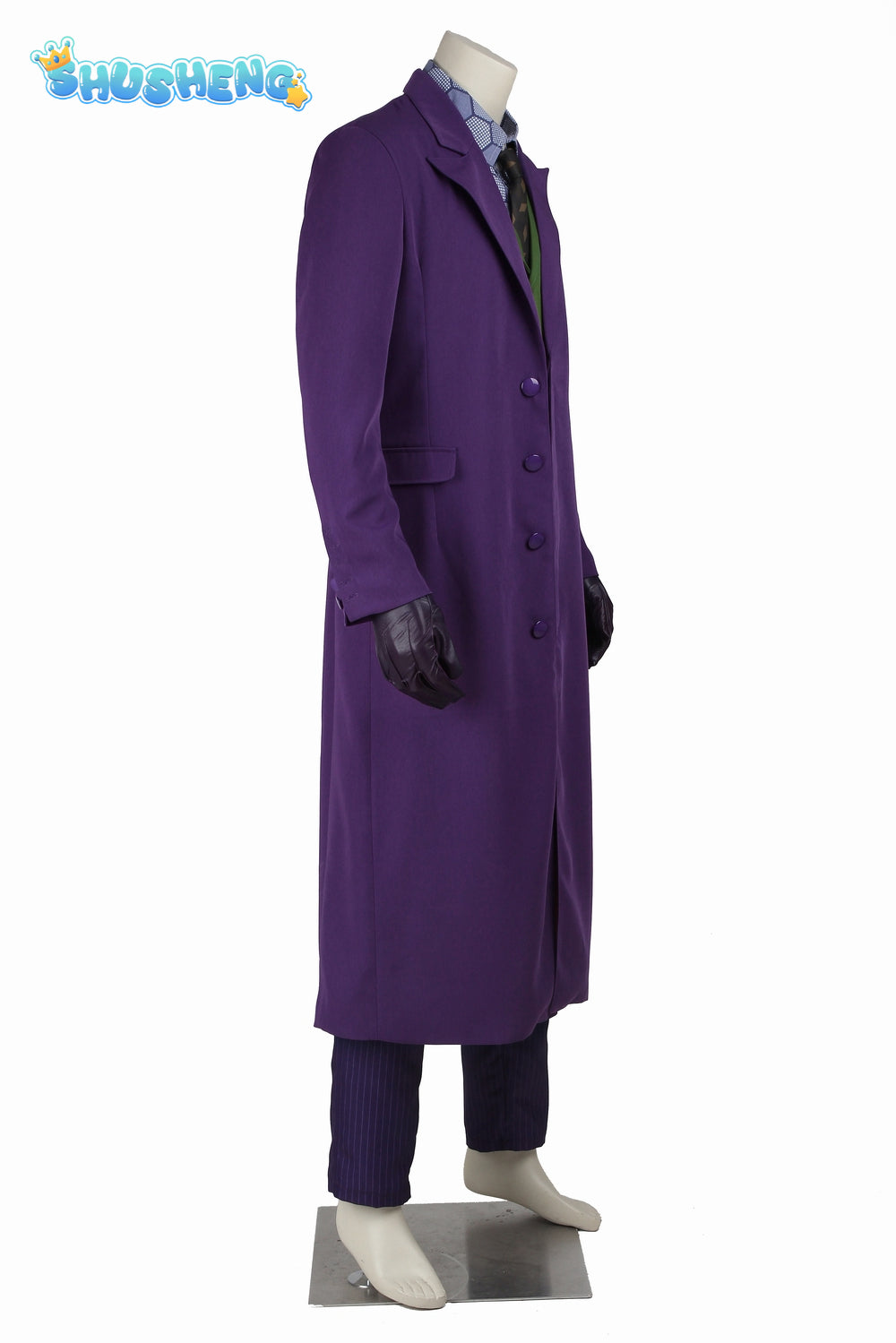 The Dark Knight  Joker Cosplay Purple Jacket Uniform for Adult Costumes Clown Heath Ledger Suit Dress Up Party