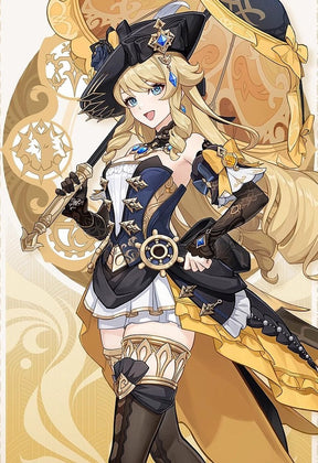 Genshin Impact Navia Cosplay Costumes Navia Caspar Wig Sunglasses Full Set High-end Fancy Dress Women Clothes