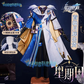 Shusheng Honkai Star Rail Sunday Cosplay Costume Uniform New Skins Earrings Book Props Halloween Party for Women Men Accessory