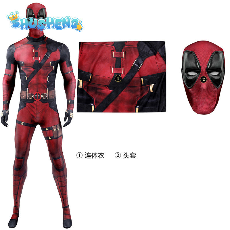 Superhero Men Movie Deadpool Wolverine Cosplay Costumes Hallloween Jumpsuit Performance Party Zentai Bodysuits