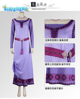 Movie Wish Asha Wish Magnifico Cosplay Costume Asha Disguise Princess Purple Dress Halloween Christmas for Women