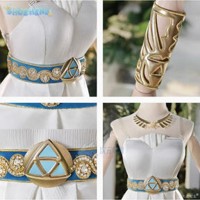 Game Zelda: Breath of the Wild Zelda Cosplay Costume Dress Belt Earrings Necklace Glove Set Halloween Party Sexy Women Uniform