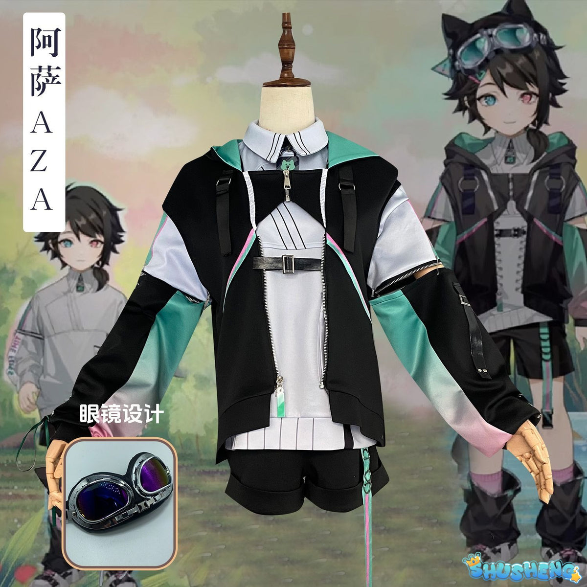 Vtuber VirtuaReal Aza Game Suit Youthful Handsome Fashion Leisure Uniform Cosplay Costume Halloween Party Outfit